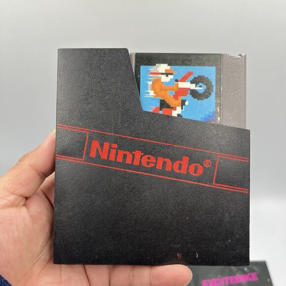 Excitebike Nintendo NES 1985 CIB Black Box Circle Seal Cleaned & Tested - Picture 2 of 14